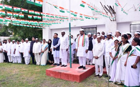 ಜಿಲ್ಲಾ ಕಾಂಗ್ರೆಸ್ ಕಚೇರಿಯಲ್ಲಿ 78 ನೆಯ ಸ್ವಾತಂತ್ರ‍್ಯ ದಿನಾಚರಣೆ