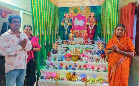 ವಾಡಿ ಯಲ್ಲಿ ಗೌರಿ ಗಣೇಶ ನಿಗೆ ವಿಶೇಷ ಅಲಂಕಾರ