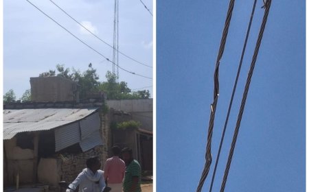 ಅಧಿಕಾರಿಗಳ ನಿರ್ಲಕ್ಷದಿಂದ ಜೀವ ಹಾನಿಗಾಗಿ  ಕೈಬೀಸಿ ಕರೆಯುತ್ತಿರುವ ವಿದ್ಯುತ್ ತಂತಿಗಳು