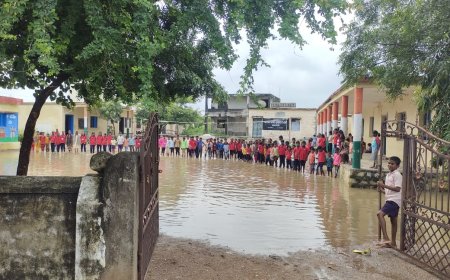 ಜೋಳದಡಗಿ ಸರಕಾರಿ ಪ್ರಾಥಮಿಕ ಶಾಲೆಯ ಆವರಣದಲ್ಲಿ ನಿಂತಿರುವ ನೀರು- ಕ್ಯಾರೆ ಎನ್ನದ ಅಧಿಕಾರಿಗಳು