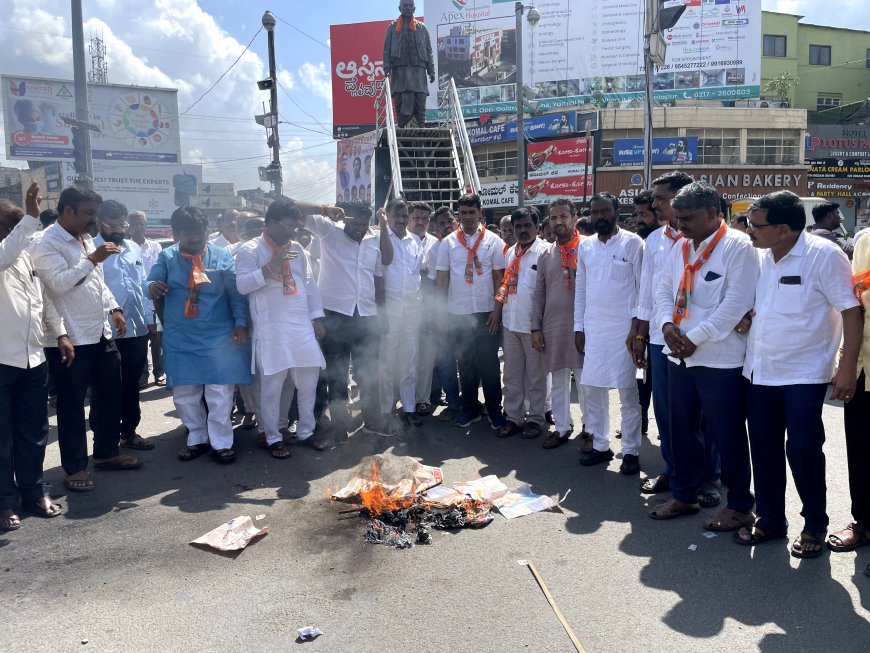 ಕಲಬುರಗಿ | ರಾಹುಲ್ ಗಾಂಧಿ ಹೇಳಿಕೆಯನ್ನು ಖಂಡಿಸಿ ಬೃಹತ್  ಪ್ರತಿಭಟನೆ