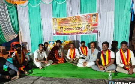 ಕರ್ನಾಟಕ ರಕ್ಷಣಾ ವೇದಿಕೆವತಿಯಿಂದ ಎರಡನೇ ದಿನದ ಉಪ ಸತ್ಯಾಗ್ರಹ