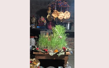 ಮುರ್ಕೆಯವರ ಮನೆಯಲ್ಲಿ  ಘಟ ಸ್ಥಾಪನೆ ಆಯುದ ಪೂಜೆ