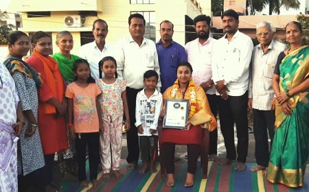 ಭರತನಾಟ್ಯದಲ್ಲಿ ವಿಶ್ವದಾಖಲೆ ಮೆರೆದ ಕಲಬುರಗಿ ಕುವರಿ ವರ್ಷಿಣ  ಆರ್.ಪತ್ತಾರಗೆ ಅಭಿನಂದನೆ