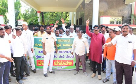 ಮಾದಿಗ ಸಮಾಜದ ಸಂಘಟನೆಗಳ ಒಕ್ಕೂಟ ವತಿಯಿಂದ ಸಚಿವ ಪ್ರೀಯಾಂಕ ಖರ್ಗೆ ಅವರ ಮನೆ ಮುಂದೆ ತಮಟೆ ಚಳುವಳಿ