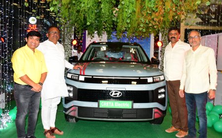 ಹುಂಡೈ ಕ್ರೆಟಾ ಎಲೆಕ್ಟ್ರಿಕ್ ಕಾರು ಉದ್ಘಾಟಿಸಿದ ವಿಧಾನ ಪರಿಷತ್ ಸದಸ್ಯರಾದ ಚಂದ್ರಶೇಖರ್ ಬಿ ಪಾಟೀಲ
