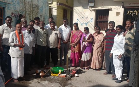 15 ಲಕ್ಷ ರೂ.ವೆಚ್ಚದ ಸಿಸಿ ರಸ್ತೆ ಕಾಮಗಾರಿಗೆ ಭೂಮಿ ಪೂಜೆ