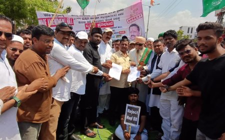 ಜಾರಿಗೊಂಡ ವಕ್ಫ್ ಬಿಲ್ ರದ್ದುಪಡಿಸುವಂತೆ ಹಾಗೂ ಬಸವನಗೌಡ ಪಾಟೀಲ ವಿರುದ್ಧ ಕಾನೂನು ಕ್ರಮಕ್ಕಾಗಿ  ಚಿಂಚೋಳಿ ಮುಸ್ಲಿಂ ಒಕ್ಕೂಟ ಸಮಿತಿಗಳಿಂದ ಪ್ರತಿಭಟನೆ