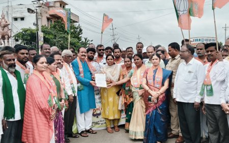 ಬಿಜೆಪಿ ಯಿಂದ ರಸ್ತೆ ತಡೆ : ಪರಿಹಾರ ನೀಡಲು ಒತ್ತಾಯಿಸಿ ಪ್ರತಿಭಟನೆ