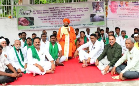 ಸಾಲ ಮನ್ನಾ ಹಸಿಬರ ಘೋಷಣೆಗೆ ಒತ್ತಾಯಿಸಿ ಧರಣಿ ಸತ್ಯಾಗ್ರಹದಲ್ಲಿ ಡಾ. ಪ್ರಣವಾನಂದ ಶ್ರೀ ಹೇಳಿಕೆ