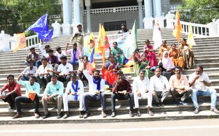 ಭಾರತ ಮುಕ್ತಿ ಮೋರ್ಚಾ, ಯುನಿಟಿ ಆಫ್ ಮೂಲನಿವಾಸಿ ಬಹುಜನ ಸಂಘಟನೆ ಹಾಗೂ ಸ್ಲಂ ಜನರ ಸಂಘಟನೆಯಿಂದ ಪ್ರತಿಭಟನೆ