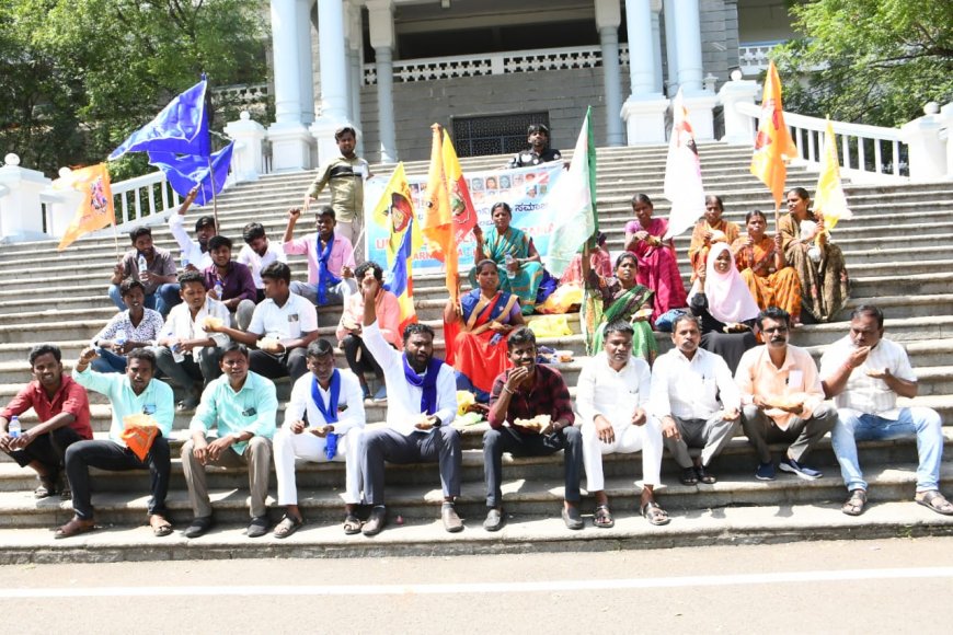 ಭಾರತ ಮುಕ್ತಿ ಮೋರ್ಚಾ, ಯುನಿಟಿ ಆಫ್ ಮೂಲನಿವಾಸಿ ಬಹುಜನ ಸಂಘಟನೆ ಹಾಗೂ ಸ್ಲಂ ಜನರ ಸಂಘಟನೆಯಿಂದ ಪ್ರತಿಭಟನೆ