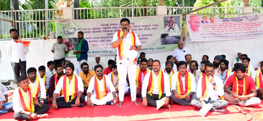 ಕಲ್ಯಾಣ ಕರ್ನಾಟಕ ಹೋರಾಟ ಸಮಿತಿಯ ಪ್ರತಿಭಟನಾ ಧರಣಿಗೆ ಕರ್ನಾಟಕ ನವನಿರ್ಮಾಣ ಸೇನೆ ಜಿಲ್ಲಾ ಘಟಕದಿಂದ ಬೆಂಬಲ