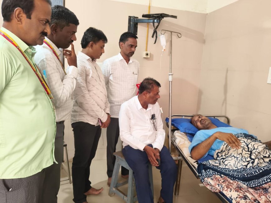 ಸಮೀಕ್ಷೆ ವೇಳೆ  ದ್ವಿಚಕ್ರ ವಾಹನ ಡಿಕ್ಕಿ-ಶಿಕ್ಷಕ ಉಸ್ಮಾನ ಕಾಲು ಮೂಳೆ ಮುರಿತ