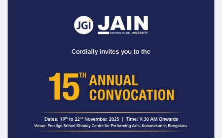 "ಬೆಂಗಳೂರಿನ ಜೈನ್ (ಡೀಮ್ಡ್-ಟು-ಬಿ ಯೂನಿವರ್ಸಿಟಿ)ಯ 15ನೇ ಘಟಿಕೋತ್ಸವ ಸಮಾರಂಭ”