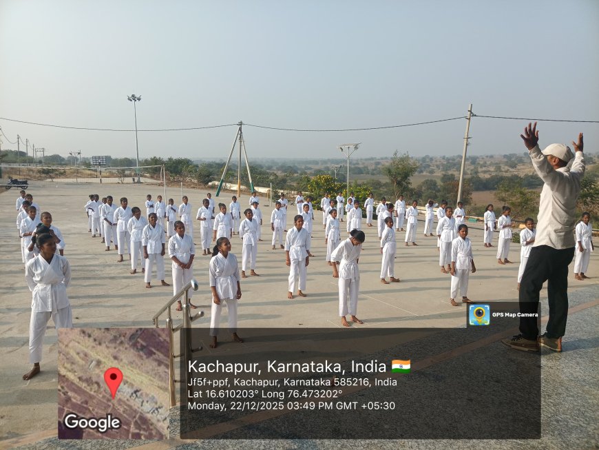 ಮುದನೂರು ಡಾ ಬಿ ಆರ್ ಅಂಬೇಡ್ಕರ್ ವಸತಿ ಶಾಲೆಯ ವಿದ್ಯಾರ್ಥಿನಿಯರಿಗೆ ಕರಾಟೆ ಸ್ವಯಂ ರಕ್ಷಣಾ ತರಬೇತಿ..