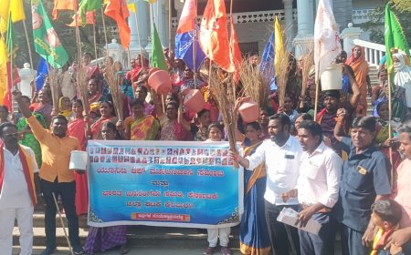 ಕುಡಿಯುವ ನೀರಿನ ಸಮಸ್ಯೆ ಬಗೆಹರಿಸಲು ಭಾರತಿ ಮುಕ್ತಿ ಮೋರ್ಚಾ ಪ್ರತಿಭಟನೆ