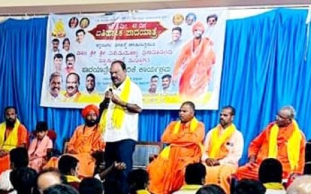 ಈಡಿಗ - ಬಿಲ್ಲವ ಸಮಾಜದ ಋಣ ನನ್ನ ತಲೆಯ ಮೇಲಿದೆ: ಶಾಸಕ ಗುರ್ಮೆ ಸುರೇಶ್ ಶೆಟ್ಟಿ  500 ಕೀ. ಮೀ ಕ್ರಮಿಸಿ 25 ನೇ ದಿನಕ್ಕೆ ಕಾಲಿರಿಸಿದ ಡಾ.ಪ್ರಣವಾನಂದ ಶ್ರೀಗಳ ಪಾದಯಾತ್ರೆ