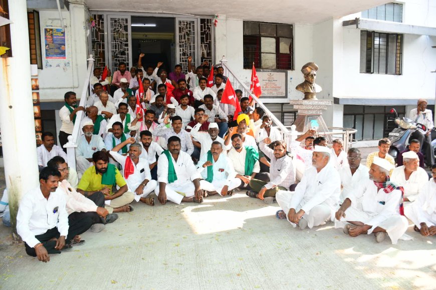 ತೊಗರಿ ಬೆಳೆಗಾರರ ಬೇಡಿಕೆಗಳಿಗೆ ಒತ್ತಾಯ ಕಲಬುರ್ಗಿಯಲ್ಲಿ ರೈತರ ಧರಣಿ ಸತ್ಯಾಗ್ರಹ