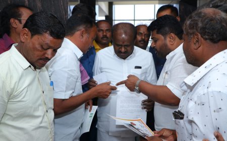 ಸಿ.ಸಿ.ಐ. ಸಿಮೆಂಟ್ ಫ್ಯಾಕ್ಟರ್,ವಿಮಾನ ಹಾರಾಟ,ಕಾರ್ಖಾನೆಯಲ್ಲಿ  ಶೇ ೫೦% ಸ್ಥಳಿಯರಿಗೆ ಹುದ್ದೆ ಭರ್ತಿಗೆ ಕೇಂದ್ರ ಸಚಿವ ಕುಮಾರಸ್ವಾಮಿಗೆ ಮನವಿ