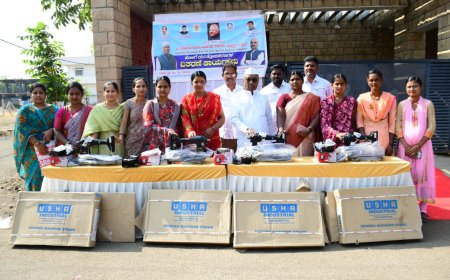 ಹೊಲಿಗೆ ಯಂತ್ರೋಪಕರಣಗಳನ್ನು ವಿತರಿಸಿದ ಶಾಸಕ ಎಂ. ವೈ ಪಾಟೀಲ್