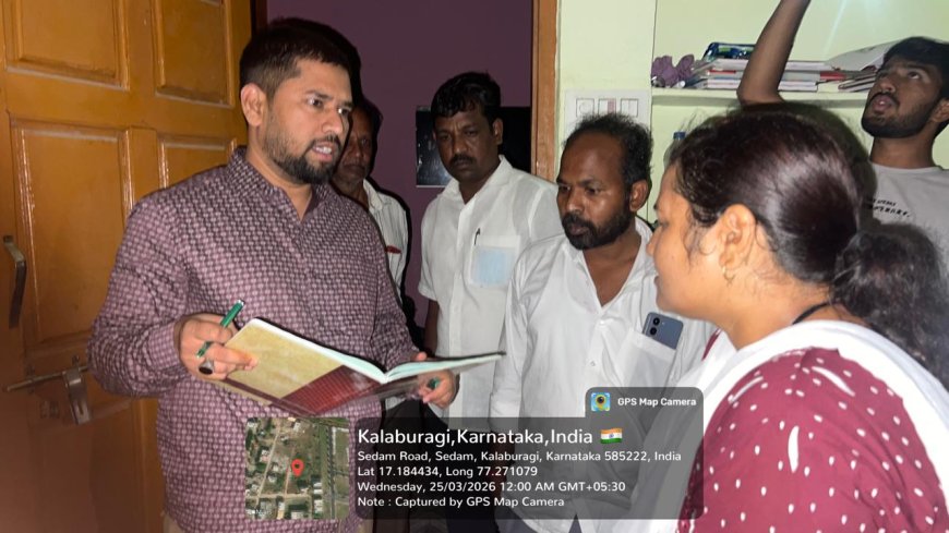 ರಾತ್ರಿ ೧೨ ಗಂಟೆಗೆ ದಿಢೀರ ಭೇಟಿ: ಸೇಡಂ ವೃದ್ಧಾಶ್ರಮ ಪರಿಶೀಲಿಸಿದ ಅಧಿಕಾರಿ ಸಾಧಿಕ್ ಹುಸೇನ್