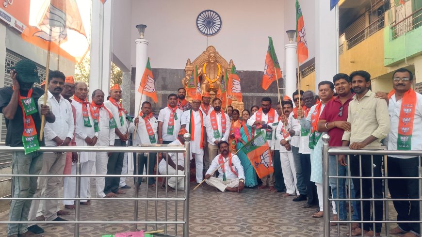 ವಾಡಿ ಯಲ್ಲಿ  ಮೂರು ರಾಜ್ಯಗಳಲ್ಲಿನ ಬಿಜೆಪಿಯ ಭರ್ಜರಿ ಗೆಲುವಿನ ಸಂಭ್ರಮ