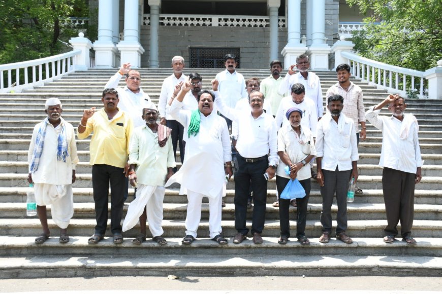 ಅಮರ್ಜಾ ಅಣೆಕಟ್ಟಿನಿಂದ ಕೆಳಗಡೆ ನಾಲಾಕ್ಕೆ ನೀರು ಬಿಡಲು ನವ ಕರ್ನಾಟಕ ರೈತ ಸಂಘದಿಂದ ಪ್ರತಿಭಟನೆ