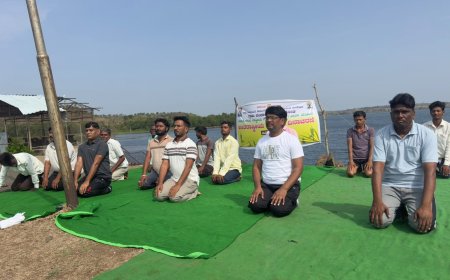ನಾಗರಾಳ ಜಾಲಾಶಯದ ದಂಡೆಯ ಮೇಲೆ ಆರ್ ಡಿ ಪಿ ಆರ್ ಇಲಾಖೆ ಯೋಗ ದಿನ ಆಚರಣೆ ನಡೆಸಿತ್ತು