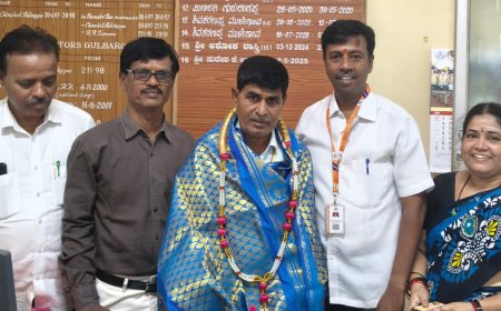 ನೂತನ ಜಿಲ್ಲಾ ಉಪನಿರ್ದೇಶಕರಾದ ದೇವನಗೌಡ ಪಾಟೀಲ್ ಅವರಿಗೆ ಸನ್ಮಾನ