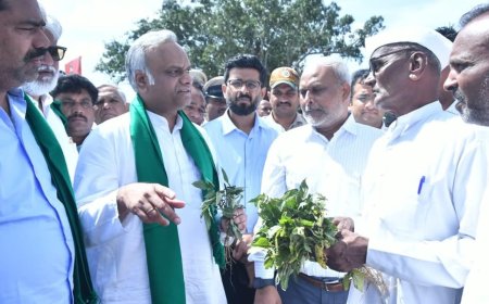 ಔರಾದ್‌ನಲ್ಲಿ ಸಚಿವ ಪ್ರಿಯಾಂಕ್ ಖರ್ಗೆ ಬೆಳೆ ಪರಿಶೀಲನೆ