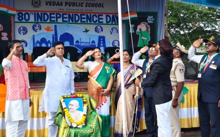 ವೇದಾ ಪಬ್ಲಿಕ್ ಶಾಲೆಯಲ್ಲಿ ಸಂಭ್ರಮದ ಸ್ವಾತಂತ್ರ್ಯೋತ್ಸವ