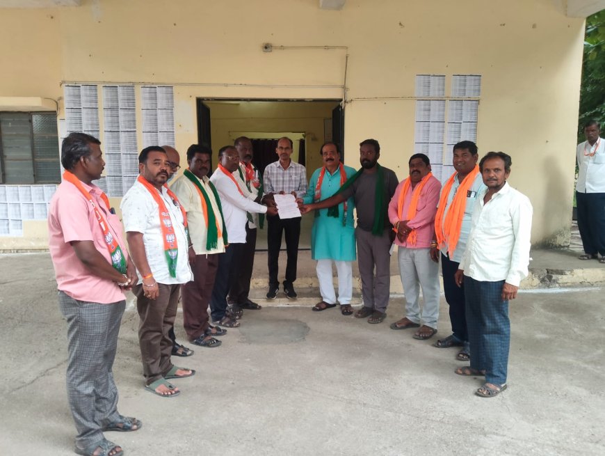 ಬೆಳೆ ಪರಿಹಾರ ನೀಡುವಂತೆ ಒತ್ತಾಯಿಸಿ ಬಿಜೆಪಿಯಿಂದ ಒತ್ತಾಯ