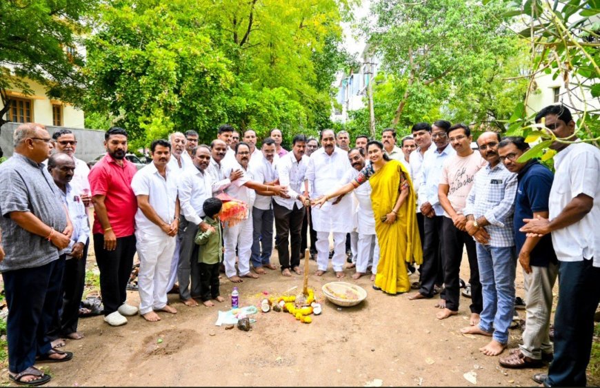 ಗಿರಿ ಲೇಔಟ್‌ನಲ್ಲಿ ₹35 ಲಕ್ಷ ವೆಚ್ಚದ ಸಿಸಿ ರಸ್ತೆ ಕಾಮಗಾರಿಗೆ ಗುದ್ದಲಿ ಪೂಜೆ
